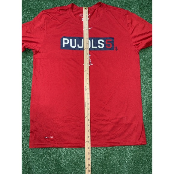 Pujols 5 Nike Dry-Fit LA Angels Red Tee Genuine Merchandise MLB Men's Size Large - Picture 4 of 5